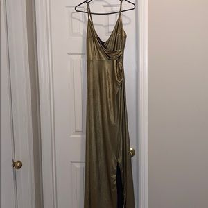 Long Gold Strap Dress